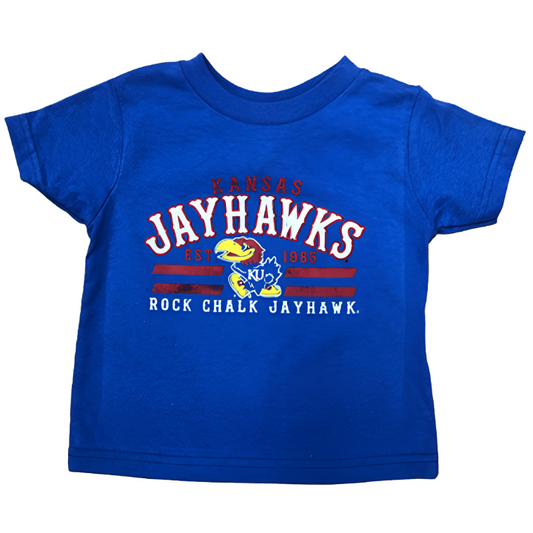 Kansas Jayhawks Arch Rock Chalk Jayhawk Toddler Tee - Royal Blue
