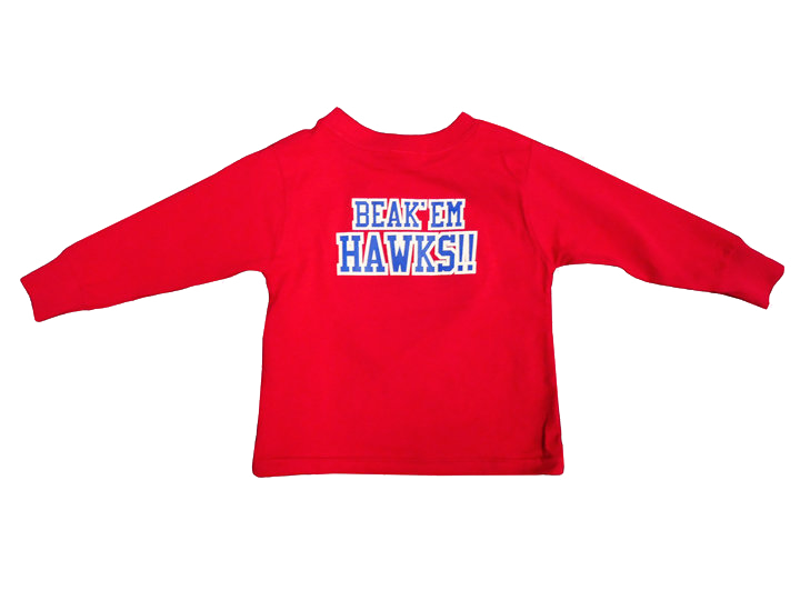 Beak 'Em Hawks Toddler LST - Red