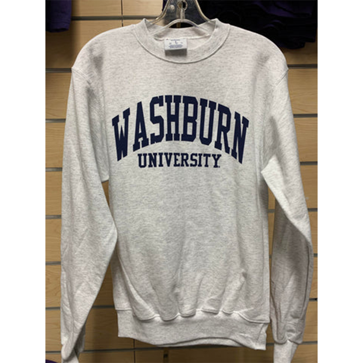 Washburn University Arch Crew Sweatshirt - Ash Grey