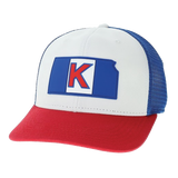 Kansas Jayhawks Gameday Flag Adjustable Hat - Red/White/Blue