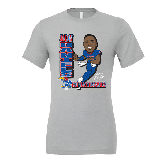 Kansas Jayhawks Jalon Daniels Character Triblend T-Shirt - Athletic Grey