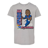 JD6 JALON DANIELS CHARACTER Youth TEE - ATHLETIC GREY