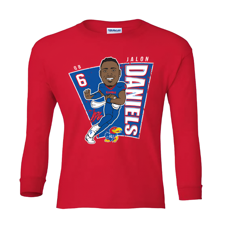 JD6 Jalon Daniels KU Football Youth Long Sleeve - Red