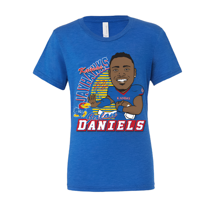 Kansas Jayhawks Jalon Daniels Character KU Football Triblend T-Shirt - Royal