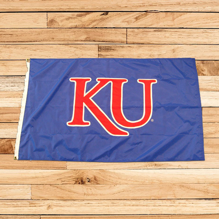 Kansas Jayhawks Trajan KU Applique 3' x 5' Flag w/ Grommets