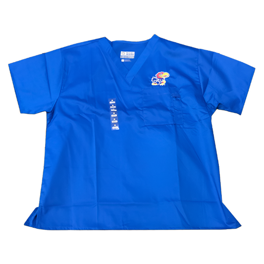 KU Unisex Scrub Top Royal