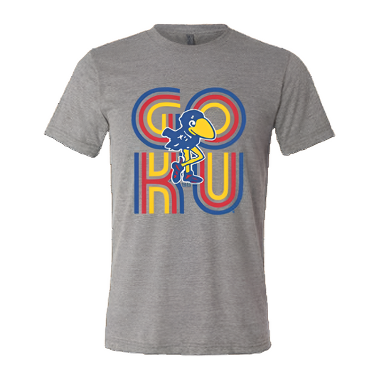 Kansas Jayhawks Vault 1912 Logo Go KU Triblend T-Shirt - Grey