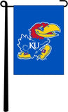 Kansas Jayhawk Classic Logo 13" x 18" Silk Screened Garden Flag