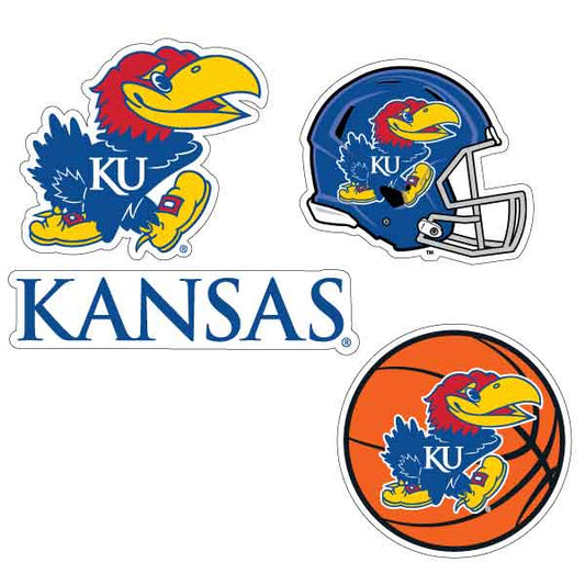 Kansas Jayhawks 4" Magnets Variety Pack of 4