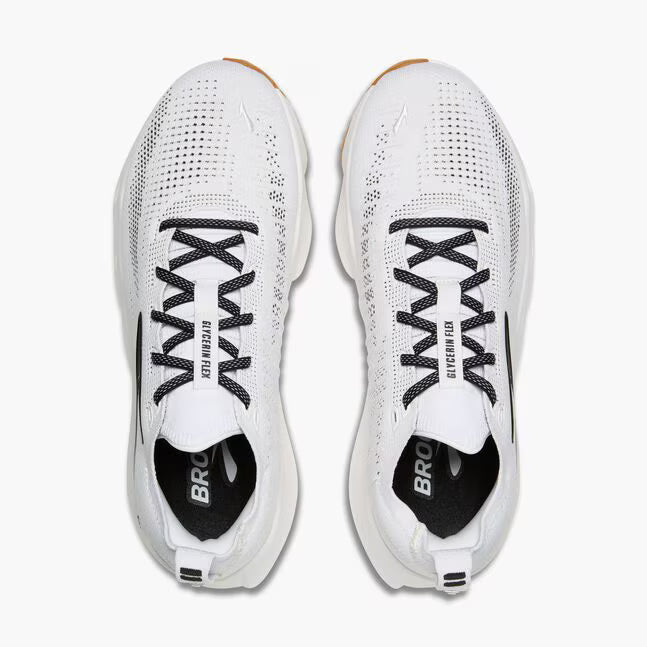 BROOKS MENS GLYCERIN FLEX - WHITE/BLACK