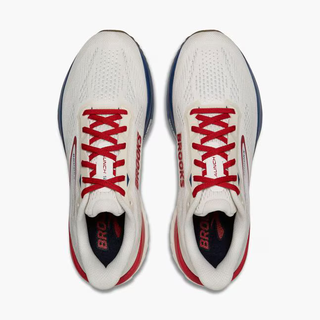 BROOKS MENS LAUNCH 12 - COCONUT/RED/BLUE