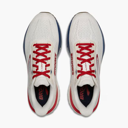 BROOKS MENS LAUNCH 12 - COCONUT/RED/BLUE