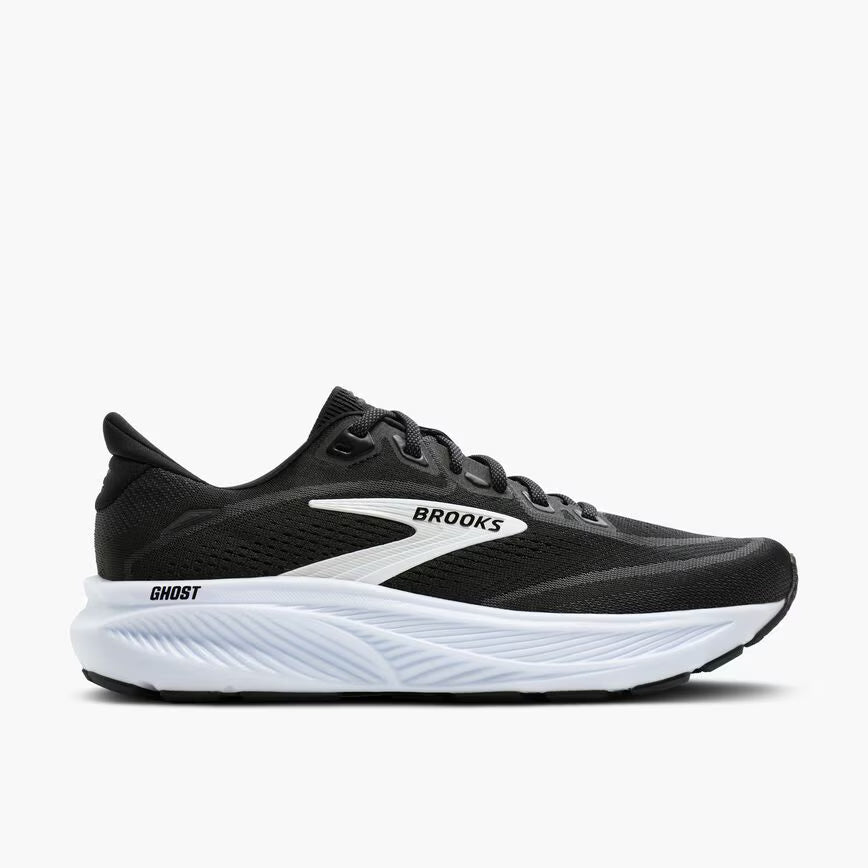 BROOKS MENS GHOST 18 - BLACK/GREY/WHITE