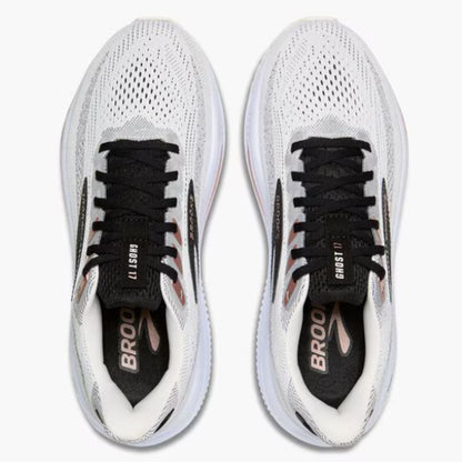 BROOKS WOMENS GHOST 17 - White/Black/Rose Gold