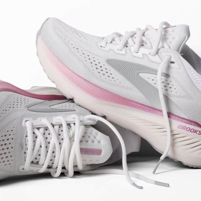 BROOKS WOMENS GLYCERIN 23 - WHITE/GREY/PINK