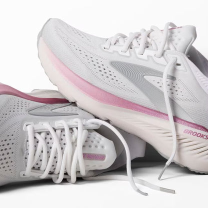 BROOKS WOMENS GLYCERIN 23 - WHITE/GREY/PINK