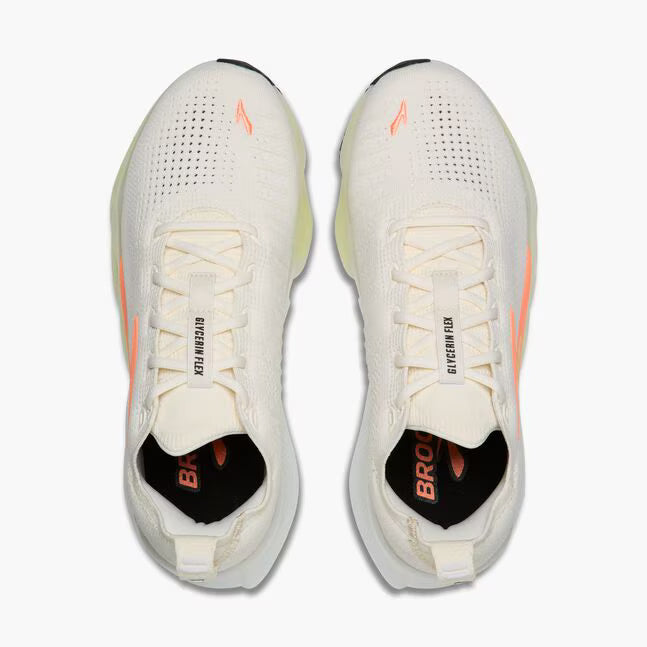 BROOKS WOMENS GLYCERIN FLEX - WHITE/PEACH