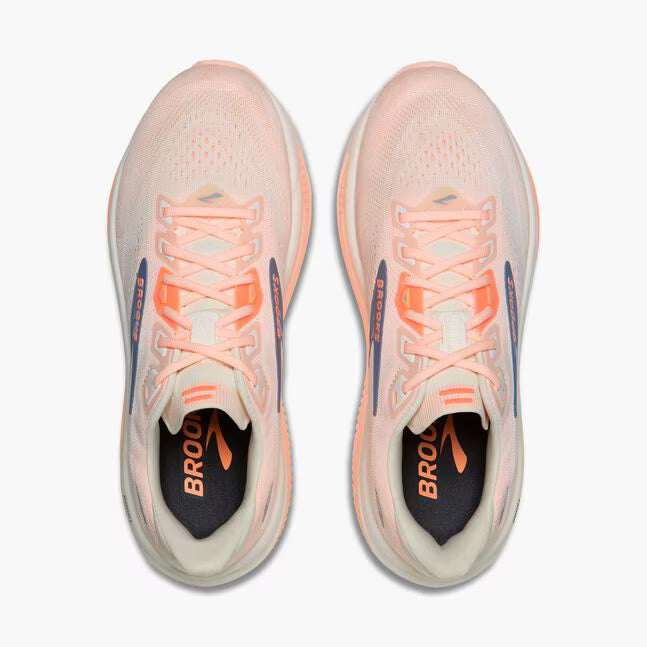 BROOKS WOMENS GHOST 18 - WHITE/PEACH/GREY