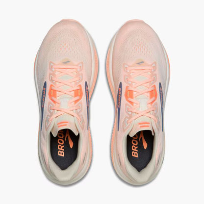 BROOKS WOMENS GHOST 18 - WHITE/PEACH/GREY