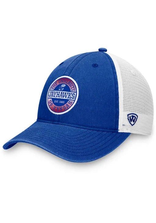 Kansas Jayhawks Fundamental Adjustable Hat - Blue/White