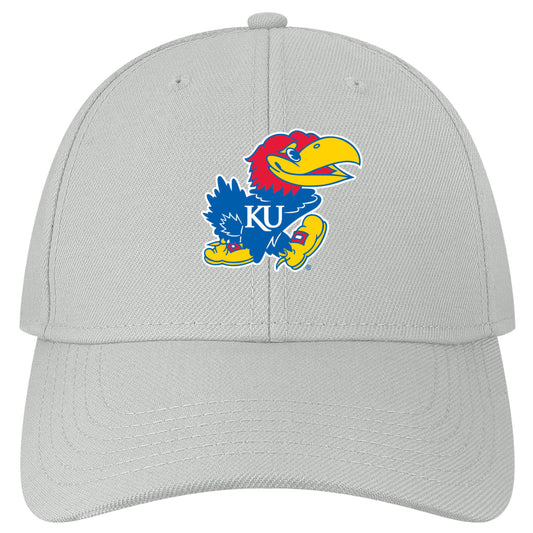 Kansas Jayhawks Classic Sewn Logo Adjustable Hat - Grey