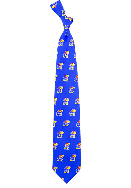 Kansas Jayhawk Logo Pattern Tie - Royal/Blue