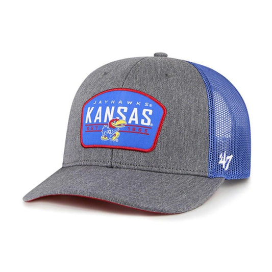 '47 Brand Kansas Jayhawks Slate Trucker Adjustable Hat - Grey/Blue