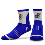 Kansas Jayhawks Surge Quarter Socks - Blue w/ logo