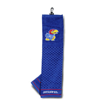 KU Embroidered Golf Towel Royal/Blue with Hook and Grommet