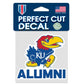 Kansas Jayhawks Alumni Perfect Cut Decal 4" X 4"