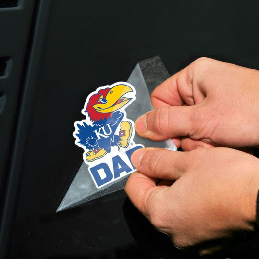 Kansas Jayhawks Dad Perfect Cut Decal 4" X 4"