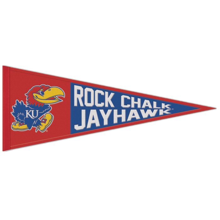 Kansas Jayhawks "Rock Chalk Jayhawk" Pennant 13" x 32"