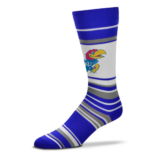Kansas Jayhawks Stripe Tall Sock w/ logo