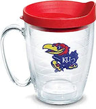 Kansas Jayhawks Tervis 16oz Clear Mug w/ Red Top