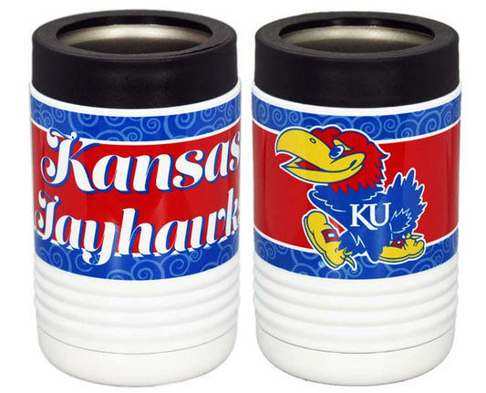 Kansas Jayhawks White/Red/Blue Swirl Team Koozie 12oz for Normal Cans