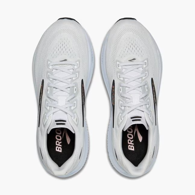 BROOKS WOMENS GHOST 18 - WHITE/BLACK/ROSE GOLD
