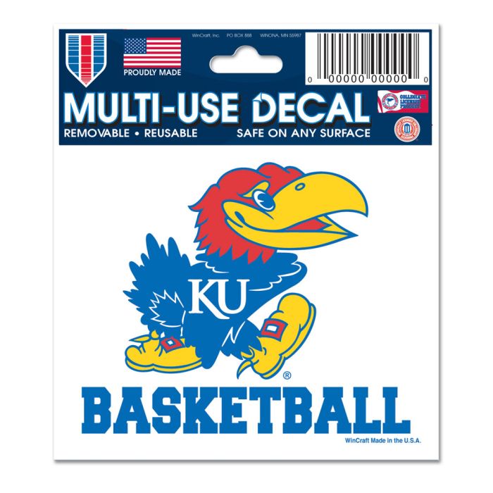 Kansas Jayhawks Basketball Multi-Use Decal 3" x 3"