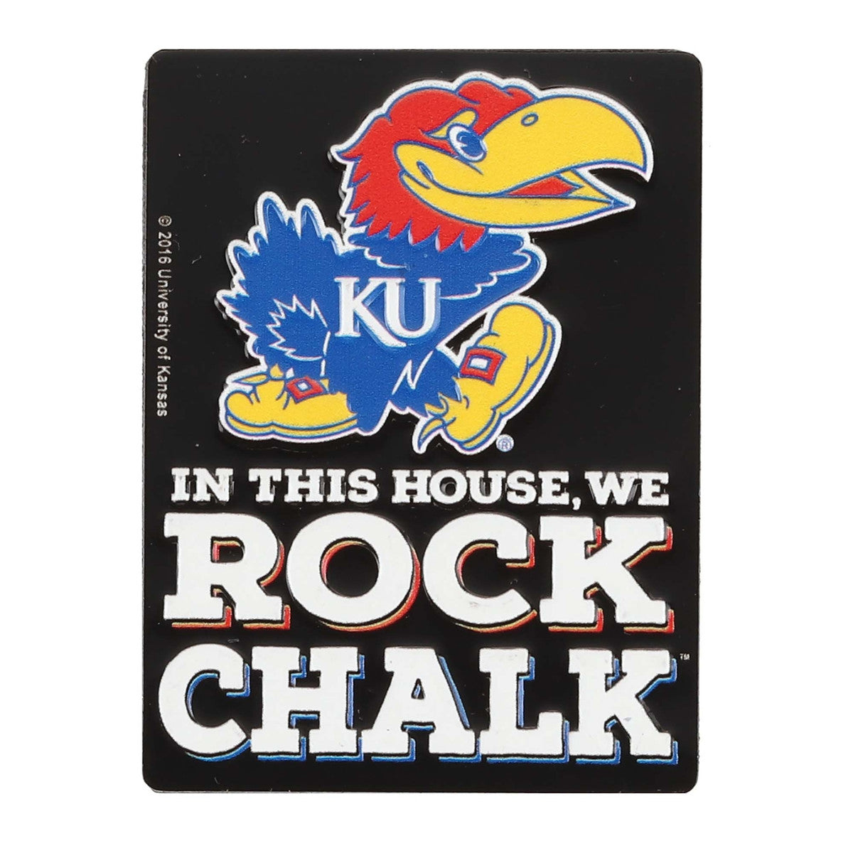 University Of Kansas Rock Chalk Embossed Metal Magnet