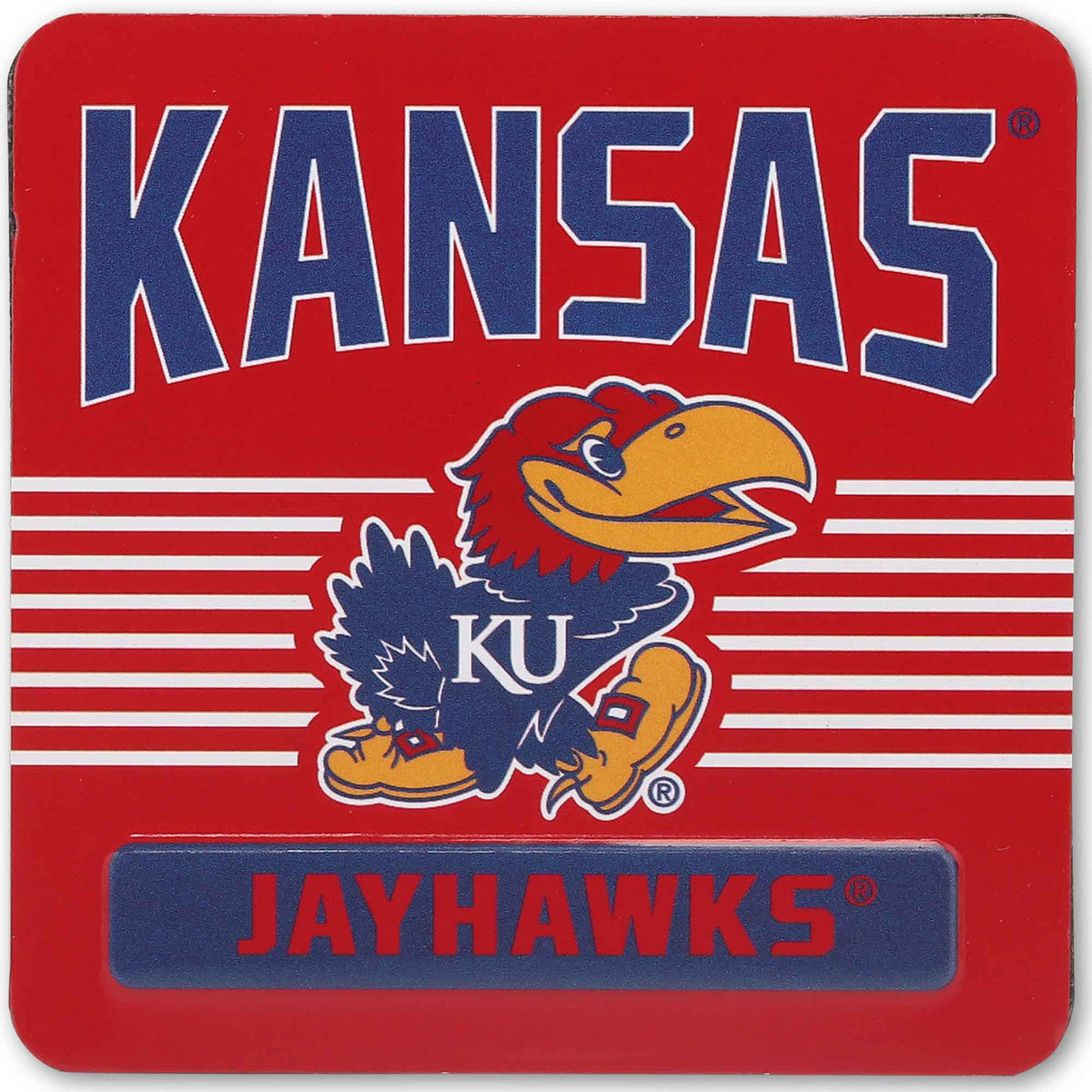 Kansas Jayhawks Red Tin Magnet w/ Logo