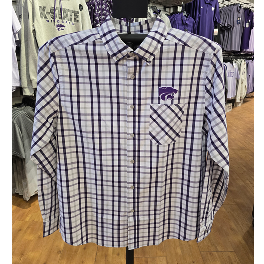 KSU TENDING BUTTON UP - WHITE