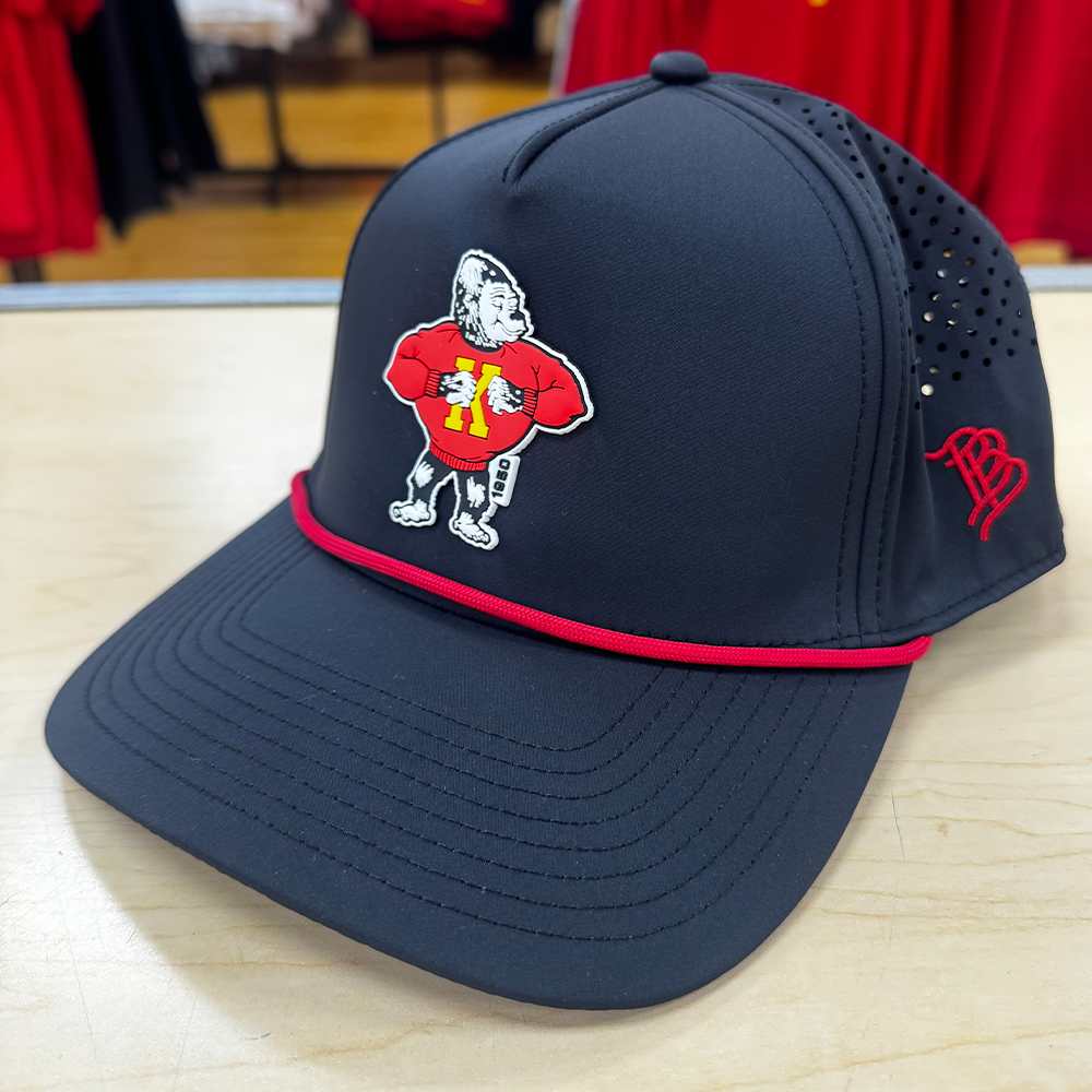 PITT STATE 1950 BRANDED BILLS HAT - BLACK, RED ROPE