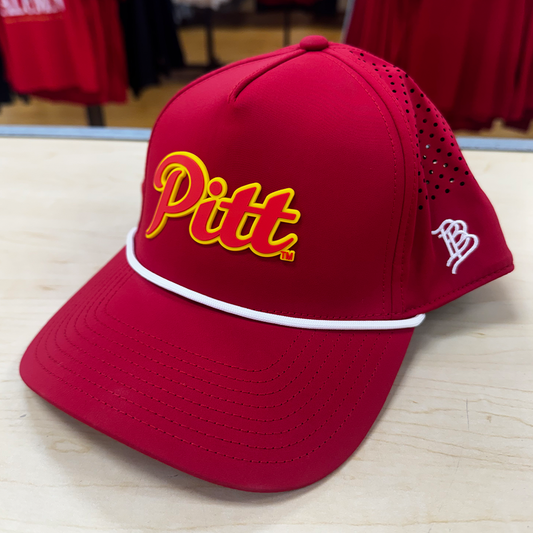 PITT SCRIPT BRANDED BILLS HAT - RED, WHITE ROPE