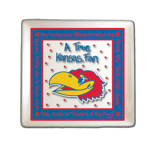 Kansas Jayhawks True Fan Ceramic Square Plate