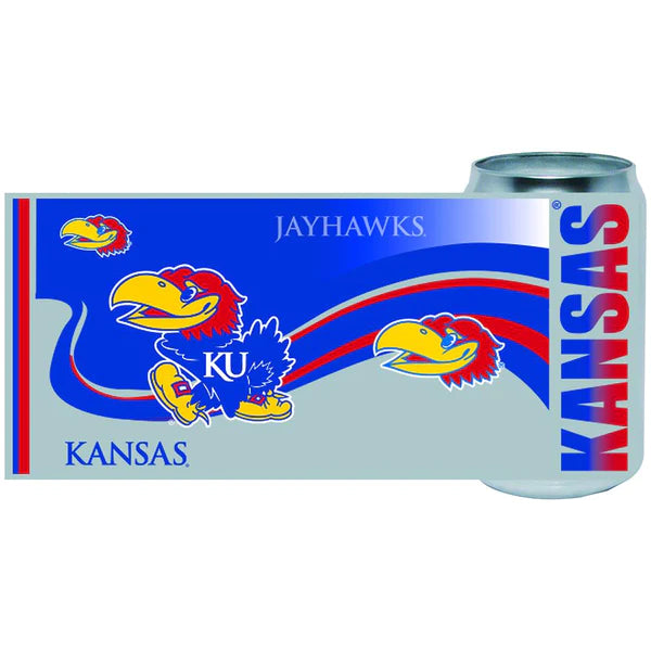Kansas Jayhawks 16oz Chrome Decal Can