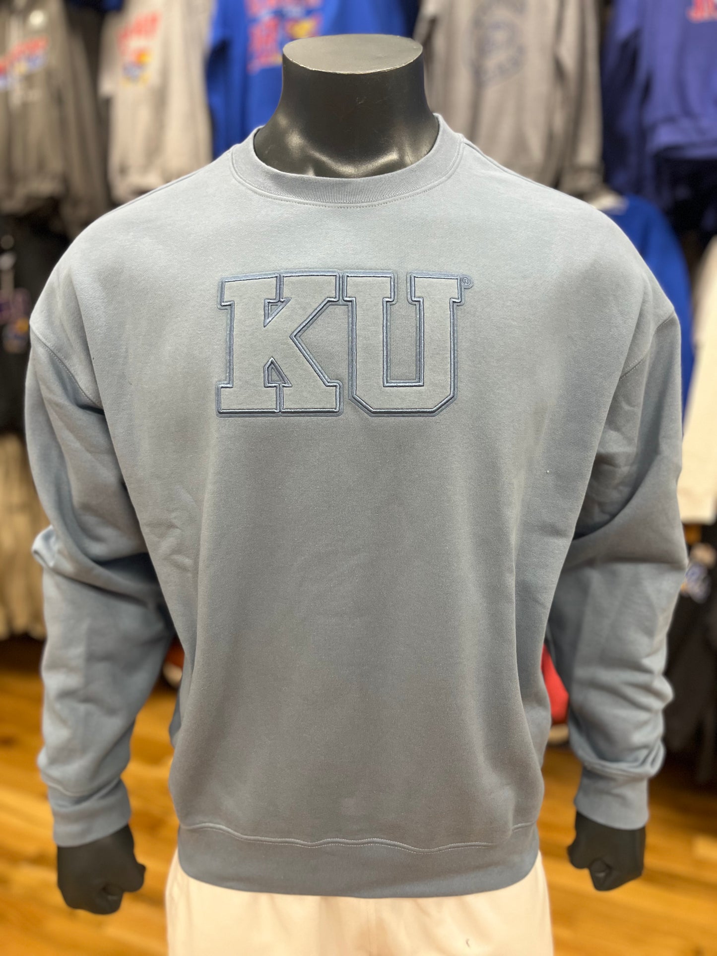 Kansas Jayhawks KU Drop Crew - Light Blue