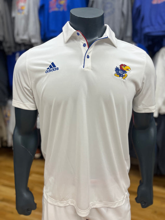 Adidas Kansas Jayhawks Sideline Polo - White