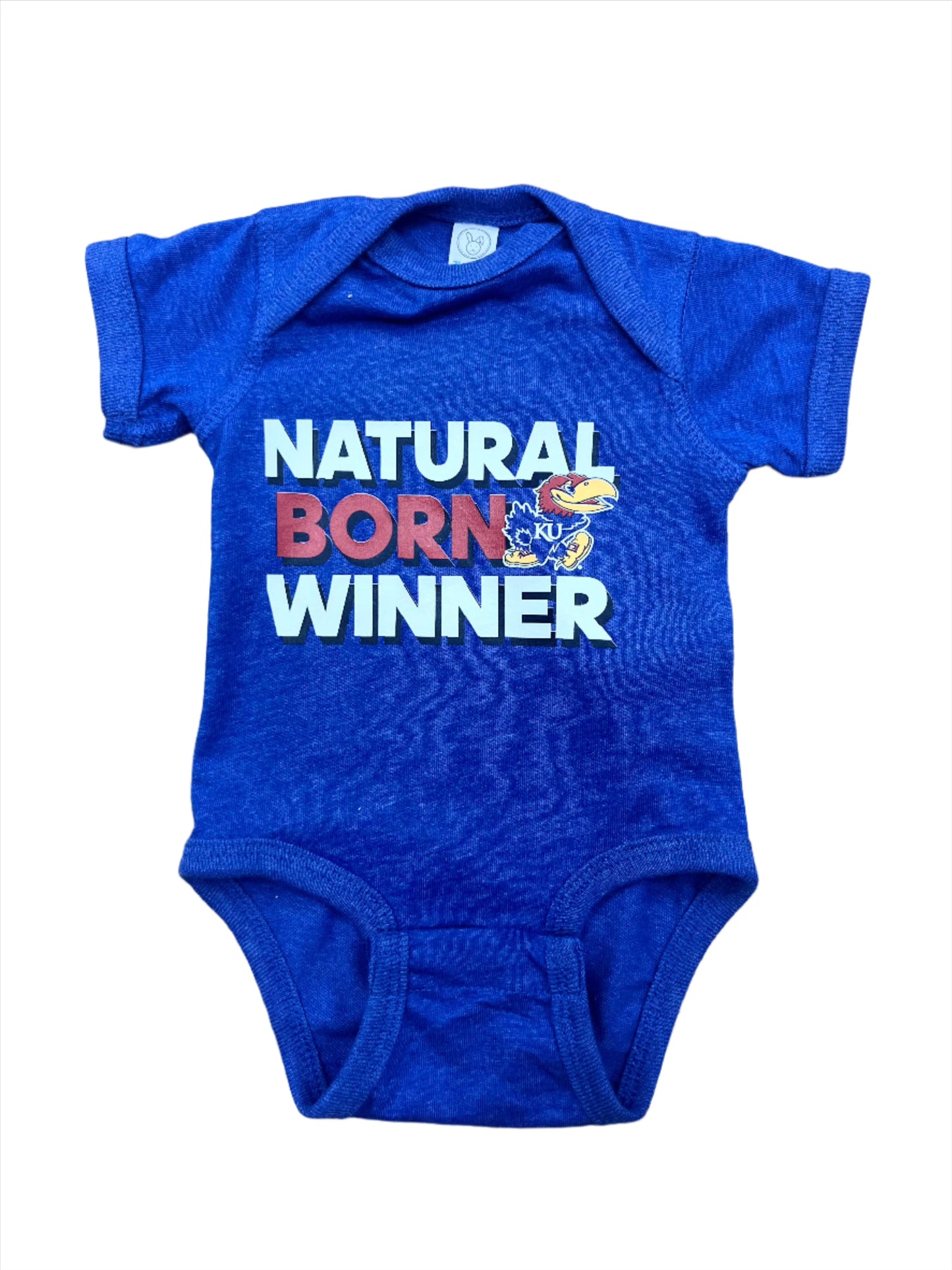 Kansas Jayhawks Natural Born Winner Infant Onesie - Royal Blue