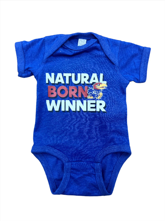 Kansas Jayhawks Natural Born Winner Infant Onesie - Royal Blue