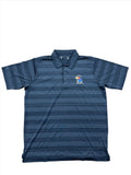 Antigua Kansas Jayhawks Stripe Tribute Performance Polo - Charcoal/Black