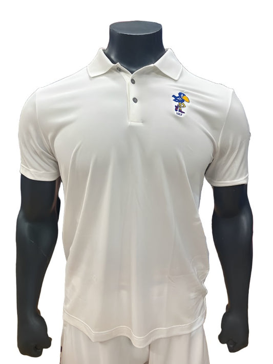 Adidas Kansas Jayhawks Vault 1912 Vintage Polo - White